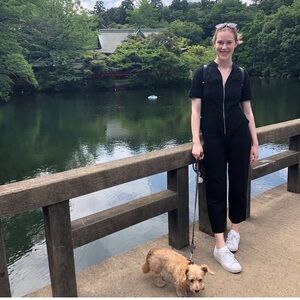 Black Linen Jumpsuit with Zipper